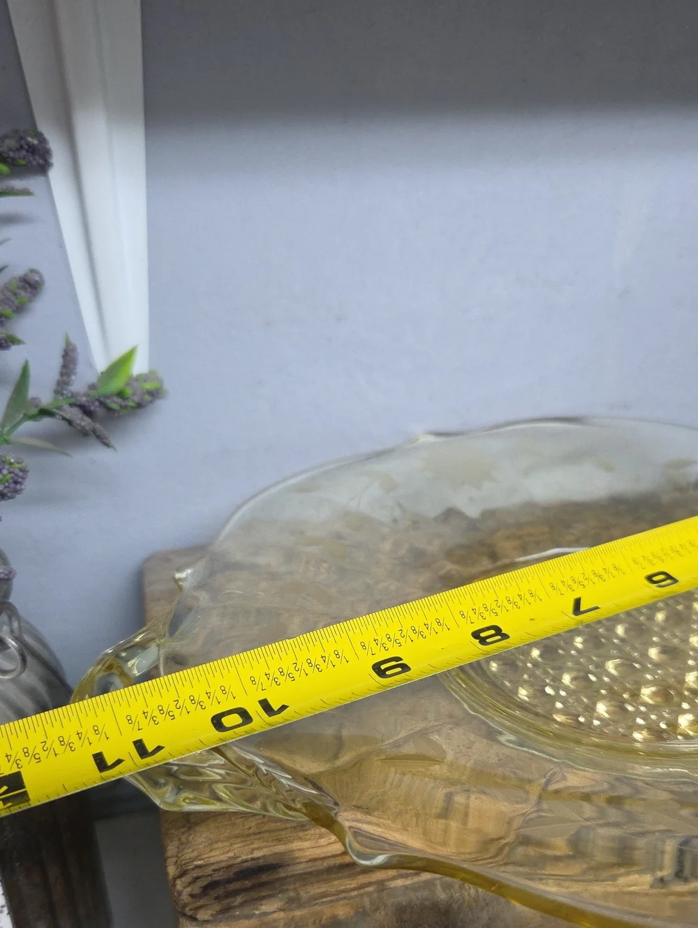 Vintage Lancaster Glass Yellow Depression Glass Handled Dish